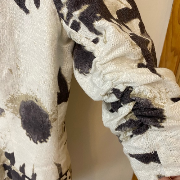 Coldwater Creek Linen Blend Shirred Sleeve Blazer - Picture 9 of 11